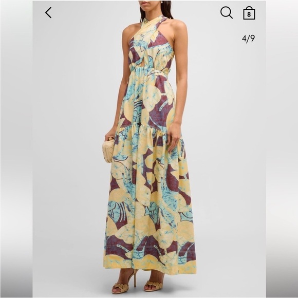 A.L.C. Dress Veronica Poplin Maxi in Carob and Chardonnay - Picture 8 of 13